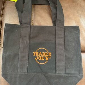 Black Canvas Tote with Orange Logo Accent NWT